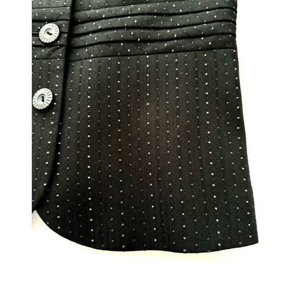 Classiques Entier Blazer 8 Petite Black 3-Button Jacket Dots Career Business - Picture 10 of 13